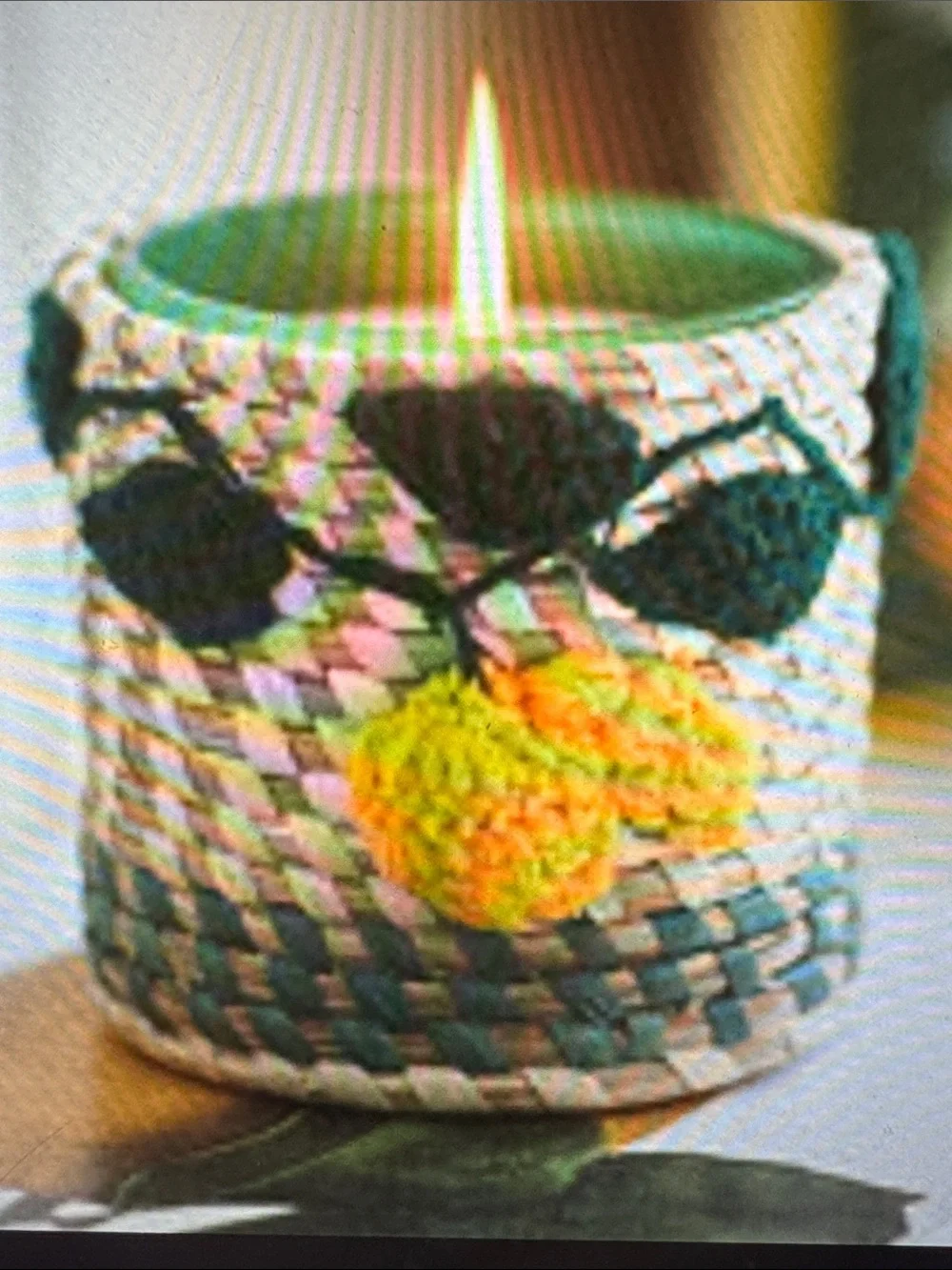 Anthropologie Woven Yuzu & Neroli Glass Candle